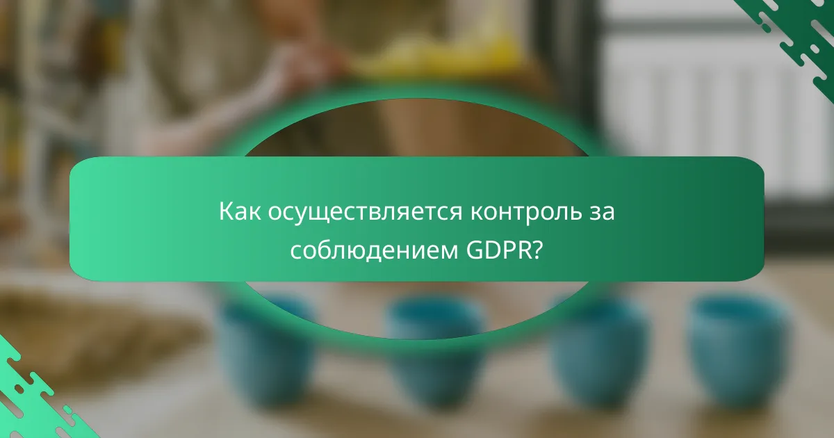 Как осуществляется контроль за соблюдением GDPR?