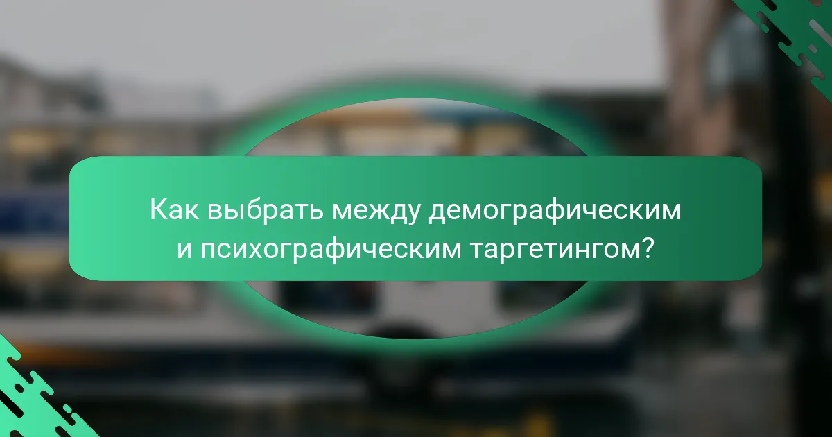 Как выбрать между демографическим и психографическим таргетингом?