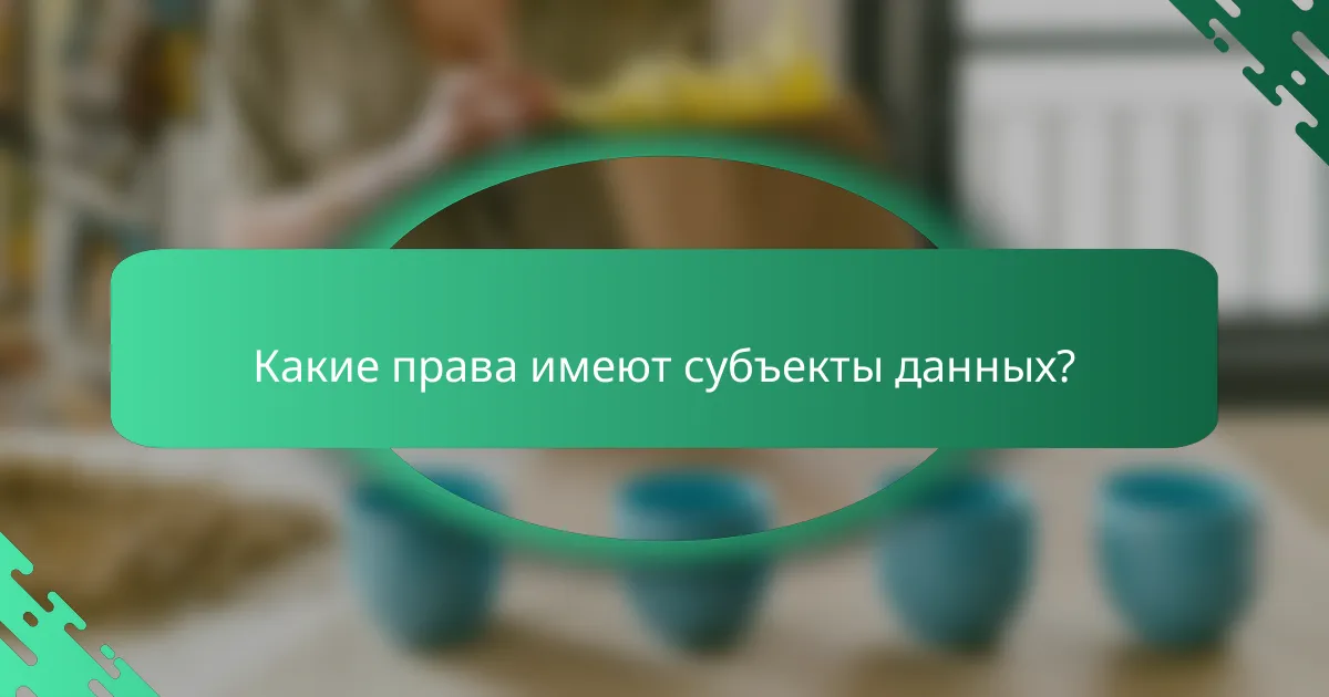 Какие права имеют субъекты данных?