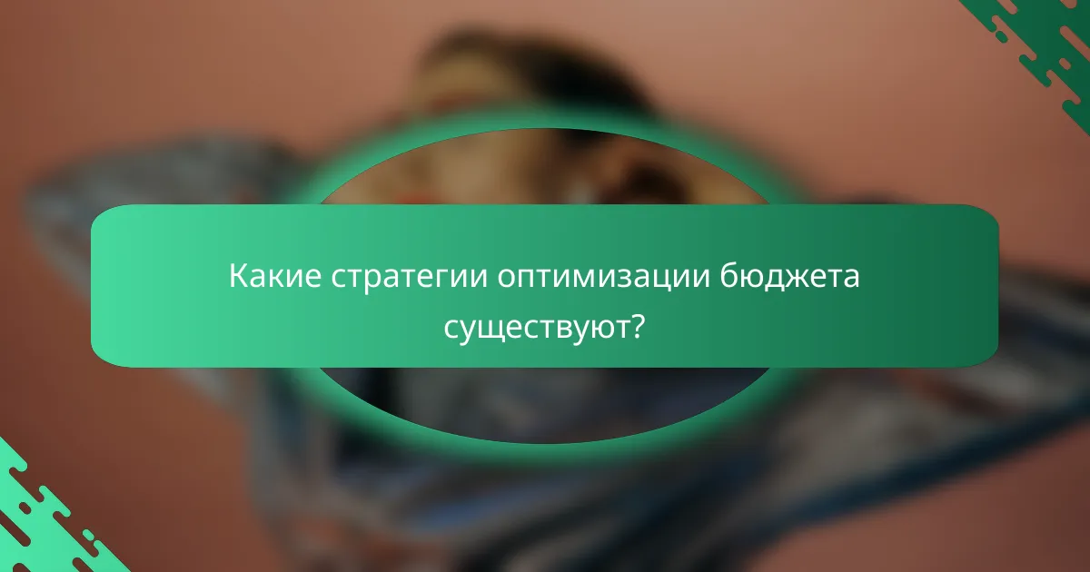 Какие стратегии оптимизации бюджета существуют?