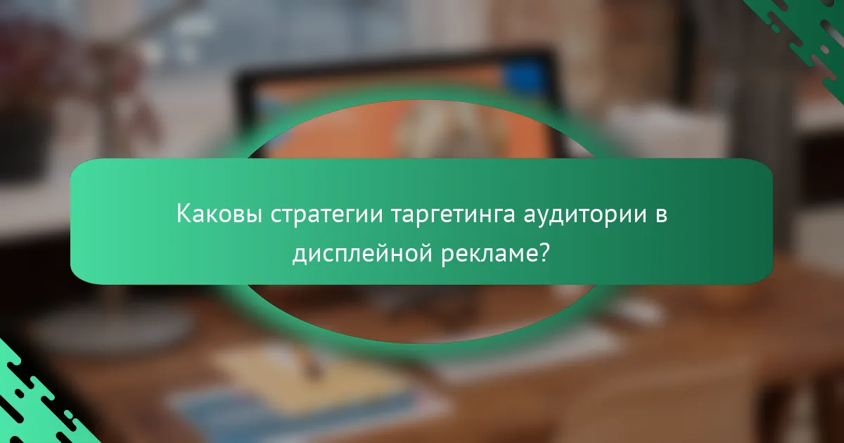 Каковы стратегии таргетинга аудитории в дисплейной рекламе?