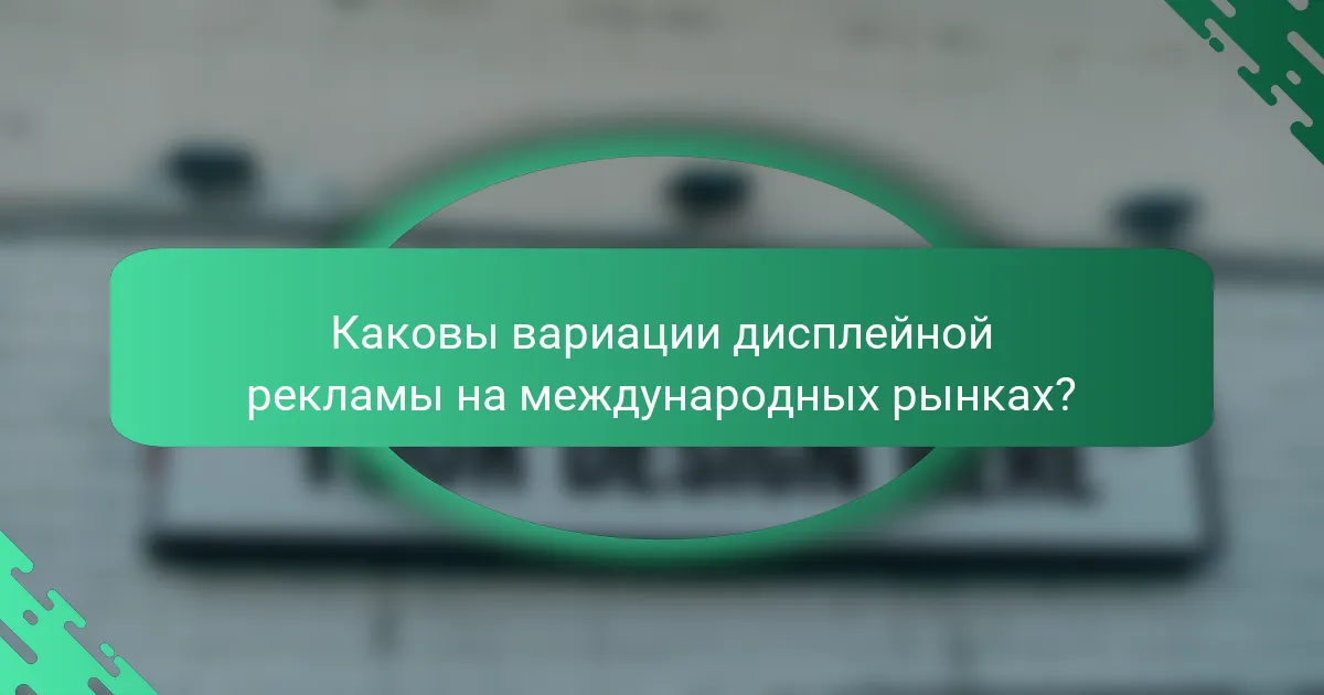 Каковы вариации дисплейной рекламы на международных рынках?